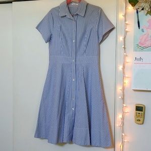 Eshakti Blue Stripe Shirtdress
